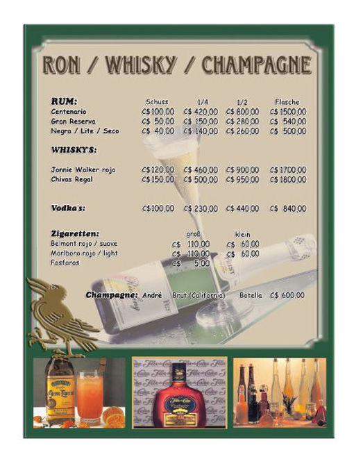 Rum Whisky Champagne